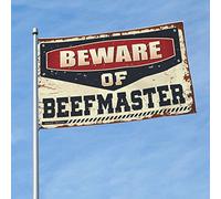Drapeau décoratif pour homme avec inscription « Beware Of Beefmaster » - 120 x 180 cm