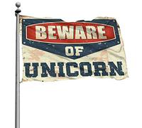 Drapeau décoratif pour homme avec inscription « Beware Of Unicorn » - 30 x 45 cm