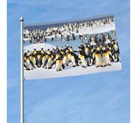Drapeau décoratif pour intérieur et extérieur - Motif pingouin heureux - Pour jardin, porche, cour, décoration murale