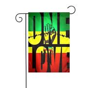 Drapeau décoratif pour jardin, terrasse, fête, reggae jamaïcain rasta One Love (30,5 x 45,7 cm)