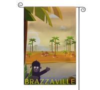 Drapeau décoratif République du Congo Brazzaville Bannière de Cour 12x18 | Inch Durable Drapeaux de Cour Suspendre Bannière décorative pour Intérieur Porche Ferme