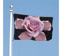 Drapeau décoratif rose à paillettes pour extérieur - Drapeaux saisonniers de jardin, cour et porche avec 4 œillets métalliques et résistants à la décoloration - 61 x 89 cm