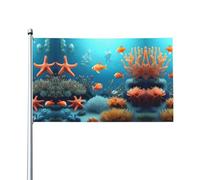Drapeau décoratif sous-marin en forme de poisson corail (0,9 x 1,5 m), durable et résistant à la lumière, drapeau de mariage, cour, anniversaire de mariage