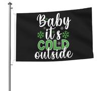 Drapeau Décoratifs Drapeaux Bébé Hiver, Il Fait Froid Dehors Renforcé Bannière Extérieure Pour Fête Jardin Bar 90X150Cm
