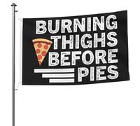 Drapeau Décoratifs Drapeaux Cuisses Brûlantes Avant Les Tartes Renforcé Bannière Extérieure Pour Jardin Maison Célébration 90X150Cm