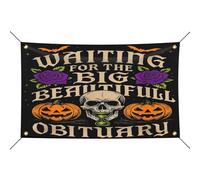 Drapeau Décoratifs Drapeaux En Attendant La Grande Et Belle Nécrologie Personnalisé Bannière Extérieure Pour Extérieur Intérieur Jardin 90X150Cm