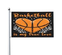 Drapeau Décoratifs Drapeaux Le Basket-Ball Est Mon Véritable Amour Résistant À La Décoloration Bannière Extérieure Pour Intérieur Fête Décorations 90X150Cm