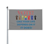 Drapeau Décoratifs Drapeaux Votez Comme Si Votre Vie En Dépendait, Car C'Est Le Cas Pour Les Élections. Personnalisé Bannière Extérieure Pour Bar Balcon Extérieur 90X150Cm