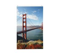 Drapeau Décoratifs, Pont Du Golden Gate De San Francisco Double Couture Suspendus Fanion Pour Manif Jardin Drapeaux 90X150Cm