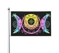 Drapeau Déesse De La Triple Lune Wiccan Grand Drapeau 2 Œillets Métalliques Lavable Bannière À Œillets, Pour Les Bureaux, Les Défilés, Jardin, 90X150Cm