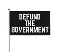 Drapeau « Defund The Government » 3 x 5 - Bannière anti-gouvernementale, drapeau politique extérieur humoristique pour pelouse ou jardin