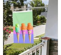 Drapeau dégradé de crème glacée arc-en-ciel 61 x 91 cm pour extérieur et intérieur - Pour le printemps, l'été, l'automne, l'hiver - Drapeaux de jardin avec œillets verticaux double face - Bannière