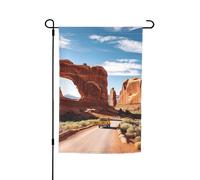 Drapeau d'entrée du parc national des Arches - 30,5 x 45,7 cm - Double face - Printemps - Été - Décoration de cour - Petit drapeau saisonnier - Décoration extérieure