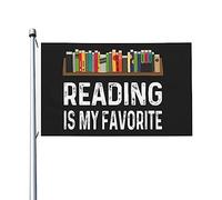 Drapeau des amoureux de la lecture La lecture est mon drapeau préféré Drapeau esthétique double face Bannière extérieure pour fête 3x5 pieds La lecture est ma tapisserie préférée pour la chambre