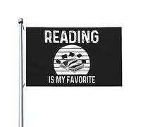 Drapeau des amoureux de la lecture La lecture est mon drapeau préféré pour les gars de la chambre, décoration murale personnalisée double face pour cour 3 x 5 pieds, la lecture est ma tapisserie préfé