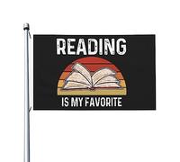 Drapeau des amoureux de la lecture La lecture est mon drapeau préféré pour les gars de la chambre, drapeaux fantaisie double face, décoration murale pour porche 3 x 5 pieds, la lecture est ma tapisser