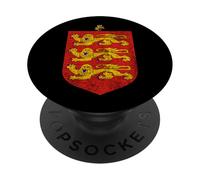 Drapeau des Armoiries de Guernsey - Îles Anglo-Normandes - Bailiwick PopSockets PopGrip Adhésif