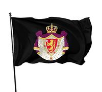 Drapeau des armoiries royales de la Norvège, 3x5 pieds, couleurs vives et résistant aux UV, bannières murales pour l'extérieur et l'intérieur