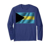 Drapeau des Bahamas Caraïbes Vacances Insulaires Souvenir Manche Longue