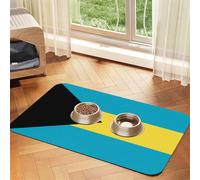 Drapeau des Bahamas Tapis d'alimentation en simili cuir absorbant l'eau 40 x 60 cm antidérapant durable pour gamelles pour chat et chien