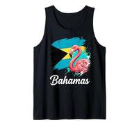 Drapeau des Bahamas Vieilli Flamingo Island Travel Débardeur
