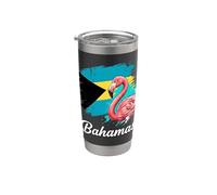 Drapeau des Bahamas vieilli Flamingo Island Travel Gobelet isotherme en acier inoxydable double paroi