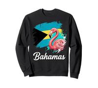 Drapeau des Bahamas Vieilli Flamingo Island Travel Sweatshirt