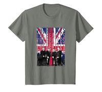 Drapeau des Beatles Liverpool T-Shirt, Enfant, Vert Kaki chiné, 8 Ans