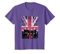 Drapeau des Beatles Liverpool T-Shirt, Enfant, Violet Chiné, 12 Ans