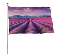 Drapeau des champs de lavande - 152,4 x 243,8 cm - Double face - Drapeaux de bienvenue - Bannière décorative pour cour, porche, pelouse