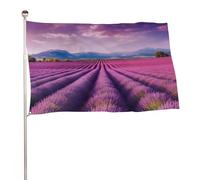 Drapeau des champs de lavande - 88,9 x 150 cm - Double face - Drapeaux de bienvenue - Bannière décorative pour cour, porche, pelouse