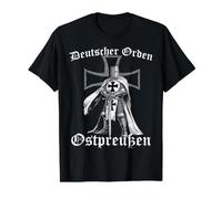 Drapeau des Chevaliers teutoniques Drapeau Buhurt Chevalier T-Shirt Graphique avec Valeur, Homme, Noir, XL