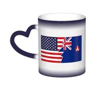 Drapeau des colonies britanniques des détroits (1925-1946) et de l'Amérique Tasse en céramique sensible à la chaleur qui change de couleur Tasse isolée Tasses de voyage uniques et fantaisie Tasses pou