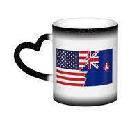 Drapeau des colonies britanniques des détroits (1925-1946) et de l'Amérique Tasse en céramique sensible à la chaleur qui change de couleur Tasse isolée Tasses de voyage uniques et fantaisie Tasses pou