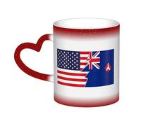 Drapeau des colonies britanniques des détroits (1925-1946) et de l'Amérique Tasse en céramique sensible à la chaleur qui change de couleur Tasse isolée Tasses de voyage uniques et fantaisie Tasses pou