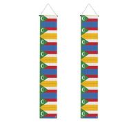 Drapeau des Comores Bannière de décoration de fête de remise de diplôme - Convient pour une utilisation en intérieur et en extérieur, un incontournable pour célébrer la remise de diplôme