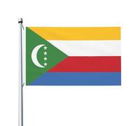 Drapeau des Comores. Drapeau double face à motifs, matériau léger, idéal pour décorer un balcon, une pelouse ou une fête.