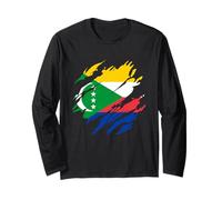 Drapeau des Comores en Vintage Cadeau Comorienne Comorien Manche Longue