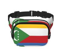 Drapeau des Comores Sac Banane Carré Double Couche Sangle Réglable pour Activités de Plein Air Noir Taille Unique, Noir , Taille unique