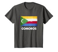 Drapeau des Comores T-Shirt, Enfant, Asphalte, 3 Ans