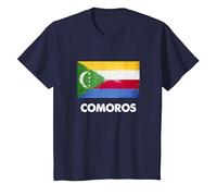 Drapeau des Comores T-Shirt, Enfant, Bleu Marine, 3 Ans