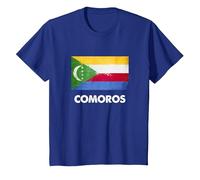 Drapeau des Comores T-Shirt, Enfant, Bleu Royal, 4 Ans