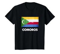 Drapeau des Comores T-Shirt, Enfant, Noir, 3 Ans