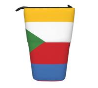 Drapeau des Comores Trousse à Crayons Extensible Stand Multi-Design Oxford Tissu Réglable Hauteur Multi-Usages Cosmétique Sac Cosmétique