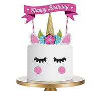 Drapeau des Cure-Dents,Toothpick Flags Licorne Cupcake Toppers Décoration Cupcake Enfants Anniversaire Mariages Douches de Fournitures de Fête de Mariage Décor Favors