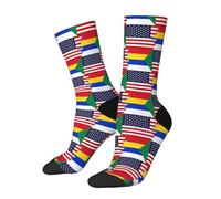 Drapeau Des Druzes Et De L'Amérique Femme Homme Chaussettes De Travail Classiques Chaussettes Tennis Confort Soquettes Sport Pour Running Vie Quotidienne Randonnées