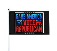Drapeau des élections politiques républicaines Save America Vote Couleurs vives Résistant aux UV Parfait pour la décoration intérieure et extérieure Bannière en polyester simple face de 3 x 5 pieds av