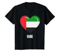 Drapeau des Émirats Arabes Unis T-Shirt, Enfant, Noir, 4 Ans