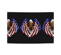 Drapeau des États-Unis - Aigle patriotique - Bannière festive - 119,4 x 180,3 cm - Pour Noël, fêtes de nuit, réunions entre amis