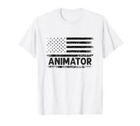Drapeau des États-Unis Animateur Dessin Dessin Croquis Animation Raconter des histoires T-Shirt
